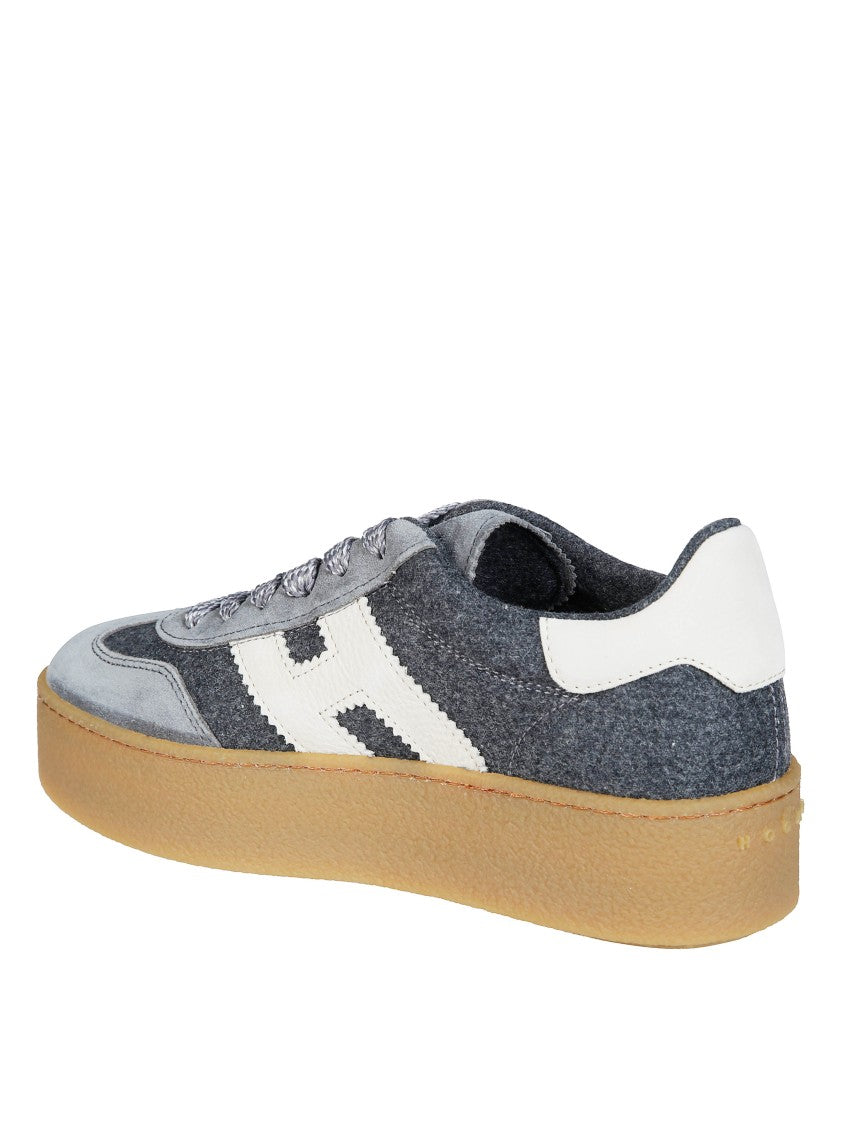 Hogan H698 Allacciato H Textured Grey Fabric Sneakers