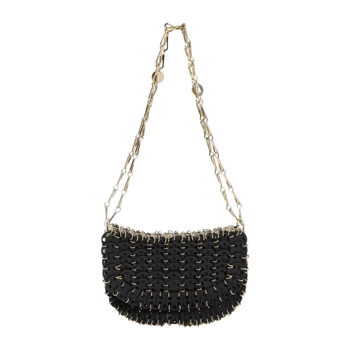 Rabanne Woven Calf Leather Handbag With Chain Strap