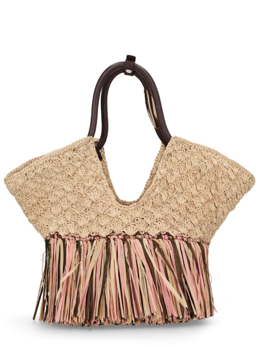 Zimmermann Goldentime Woven Raffia Fringe Bag