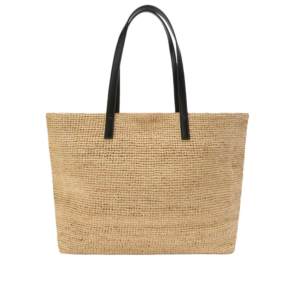 Mc2 Saint Barth Raffia Shopping Bag With Contrasting Handles And Logo