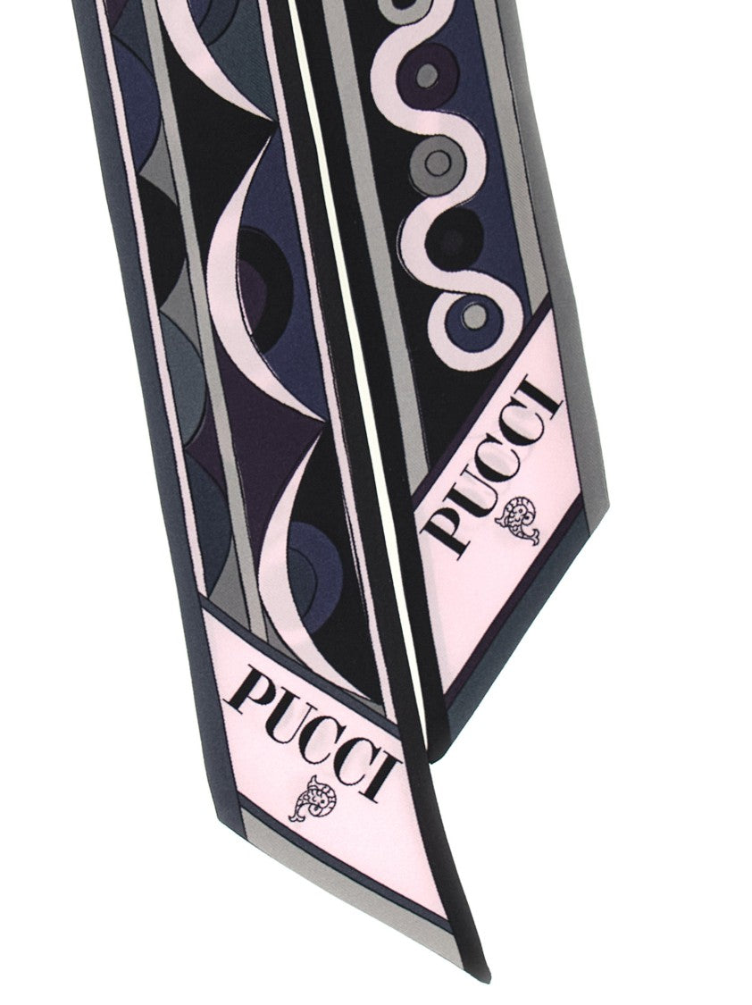 Emilio Pucci Intricate Geometric Print Silk Twill Bandeau