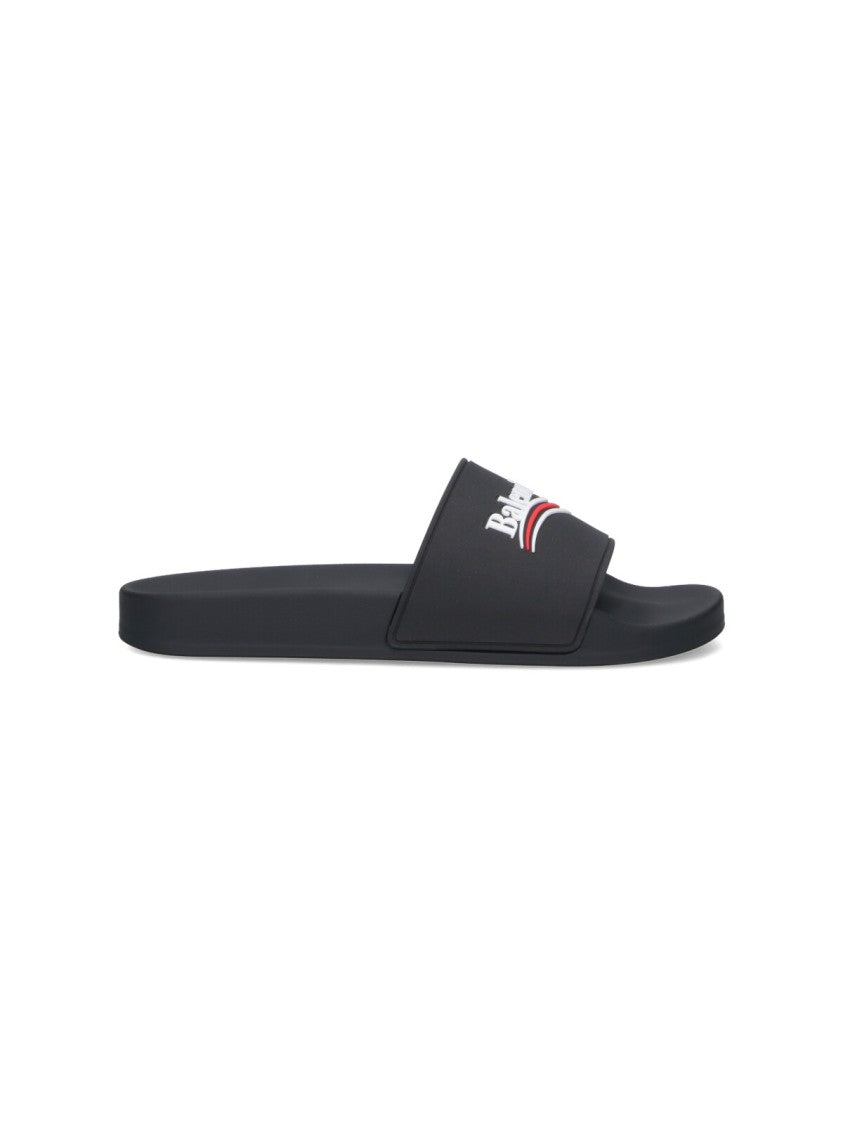Balenciaga Black Sandals With Secure Strap Design