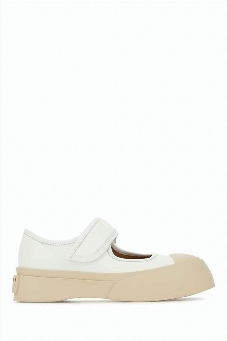 Marni Minimalist White Sneakers With Wide Strap Closure