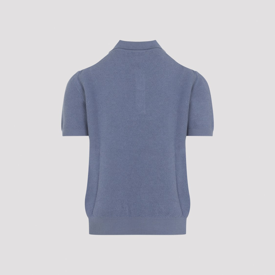 Canali Textured Knit Polo Shirt With Classic Collar