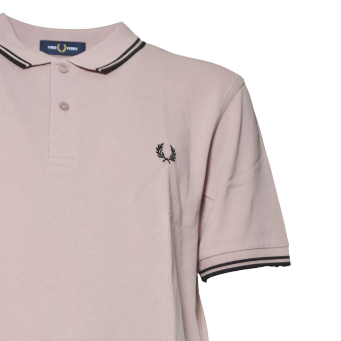 Comme Des Garçons Striped Pink Cotton Knit Polo Shirt