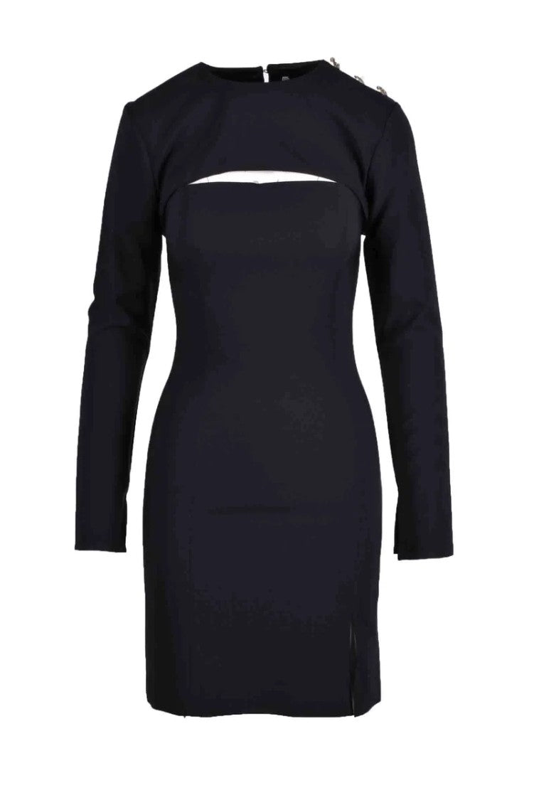 Feminista Black Cut-Out Polyester Mini Dress