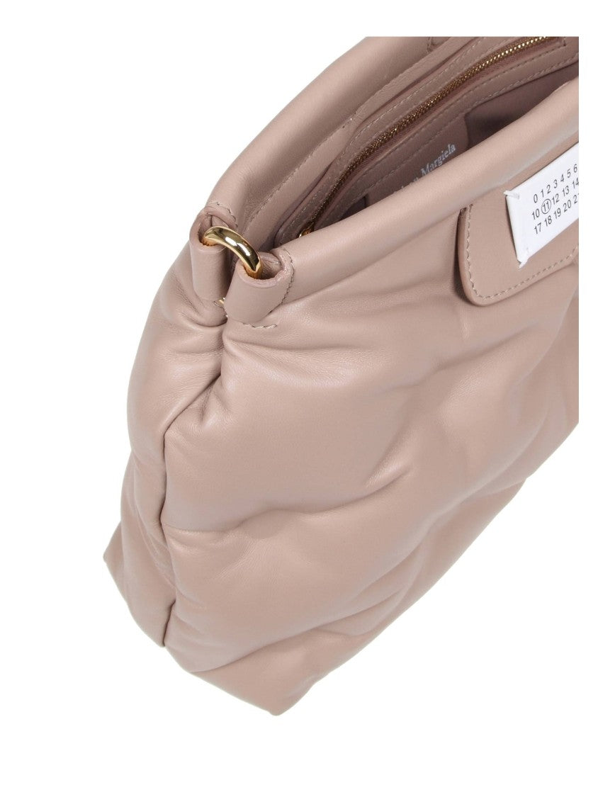 Maison Margiela Shoulder Bag In Matelasse' Leather Beige Color