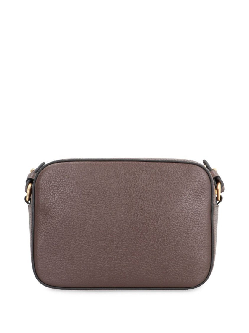 Coccinelle Textured Calfskin Shoulder Bag With Gold-Tone Clasp