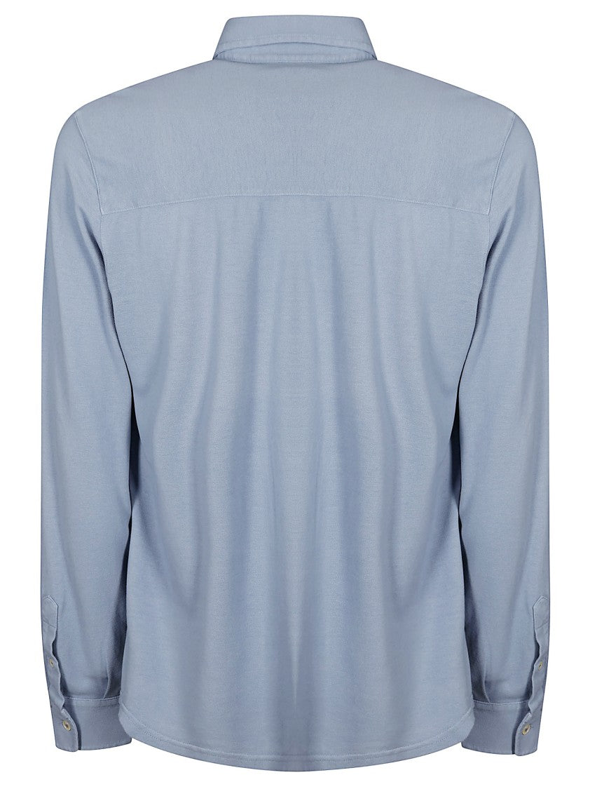 Fedeli Superlight Piquet Cotton Shirt With Classic Collar