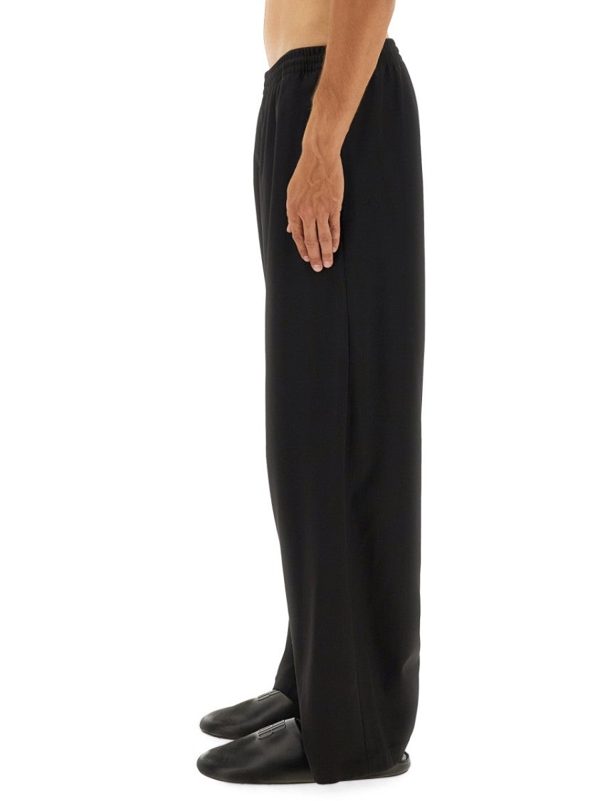 Balenciaga Wide-Leg Stretch Pants With Relaxed Fit