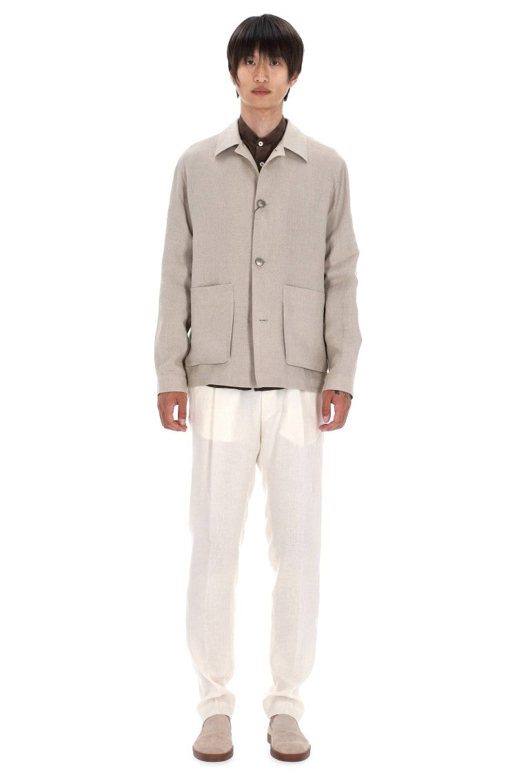 Herno Linen Buttoned Jacket