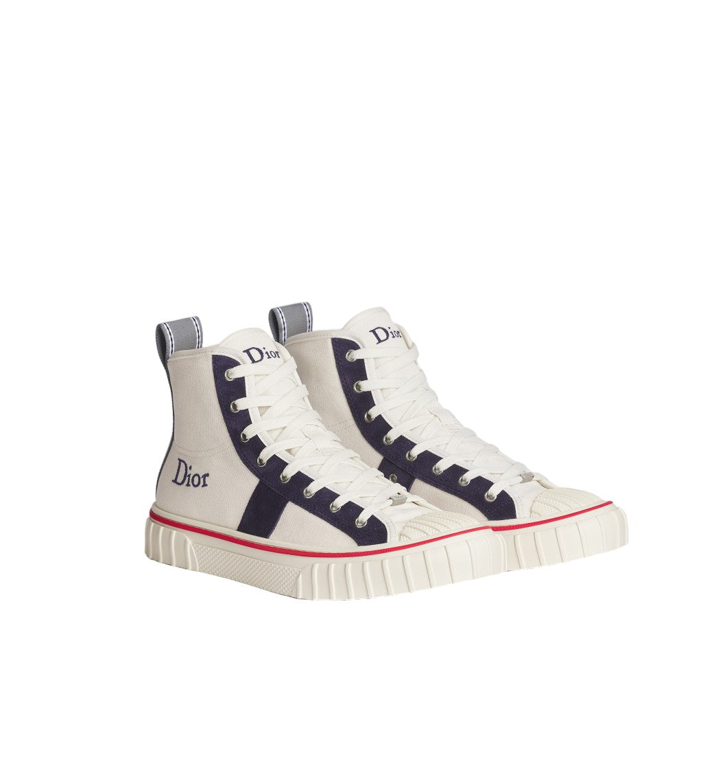 Christian Dior High-Top Cream Canvas Sneakers
