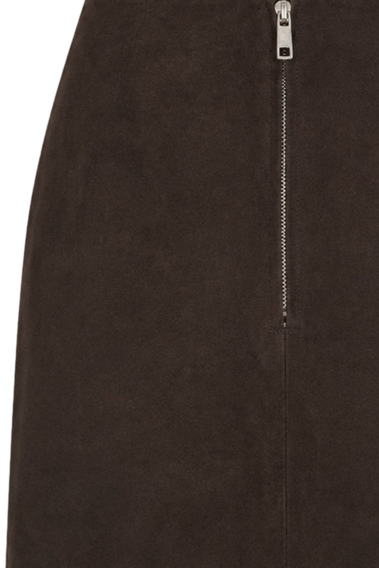 Rotate Brown Suede Flared Mini Skirt