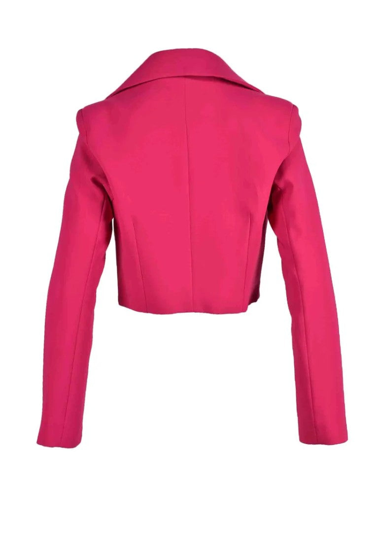 Feminista Fuchsia Double-Breasted Polyester Jacket
