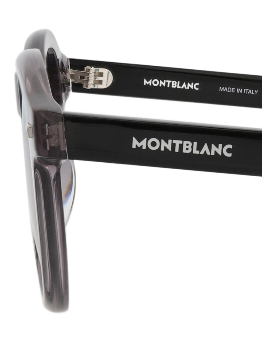 Montblanc Round-Frame Acetate Sunglasses With Saddle Nose Bridge