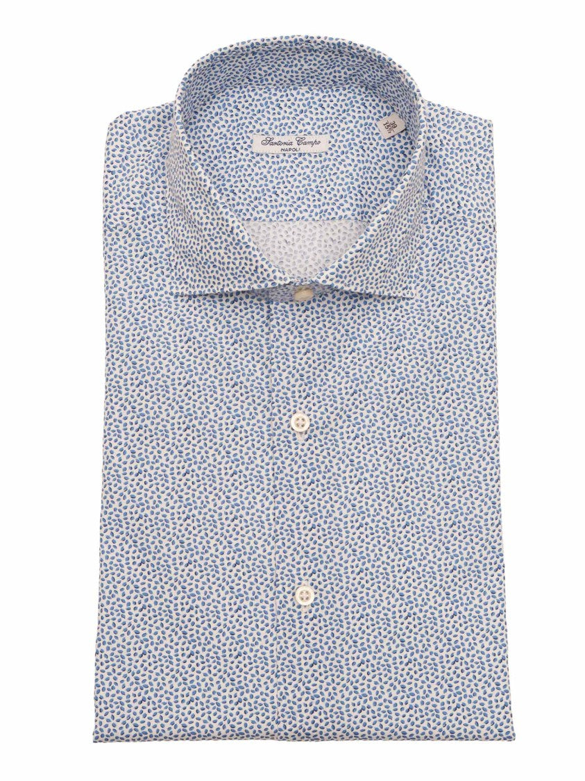 Sartoria Del Campo-Sonrisa Leaf Pattern Cotton Casual Shirt