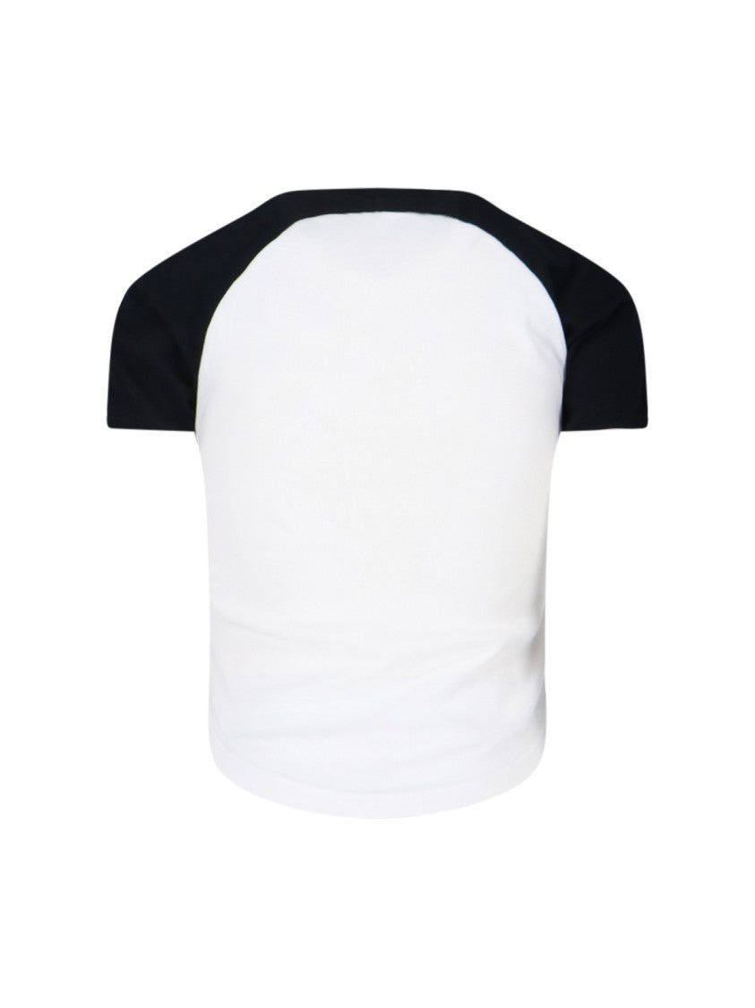Courrèges Circle Contrast T-Shirt With Black Contrast Details