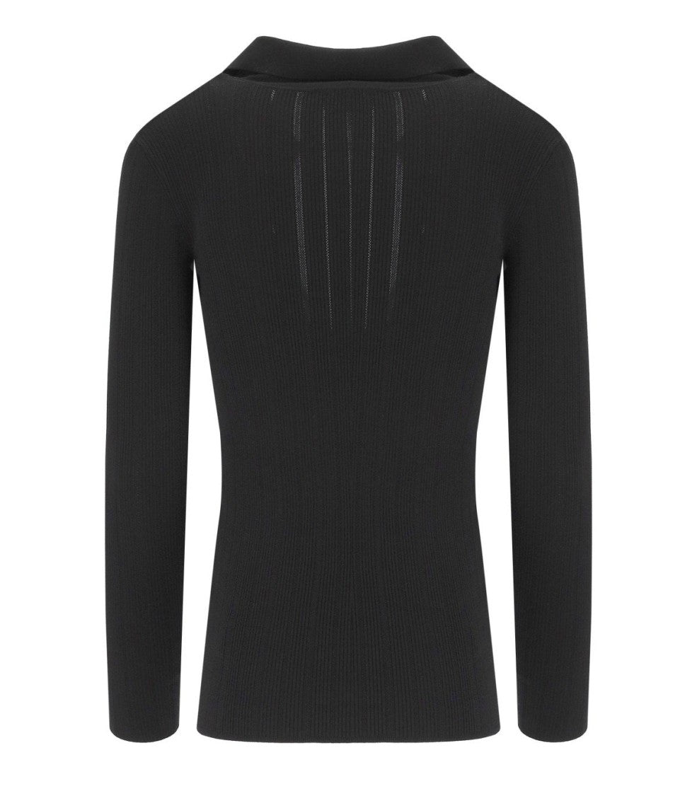 Elisabetta Franchi Black Polo Sweater
