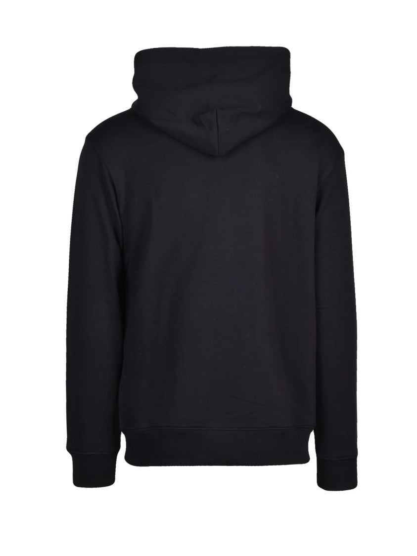 Versace Jeans Couture Black Graphic Logo Design Cotton Hoodie
