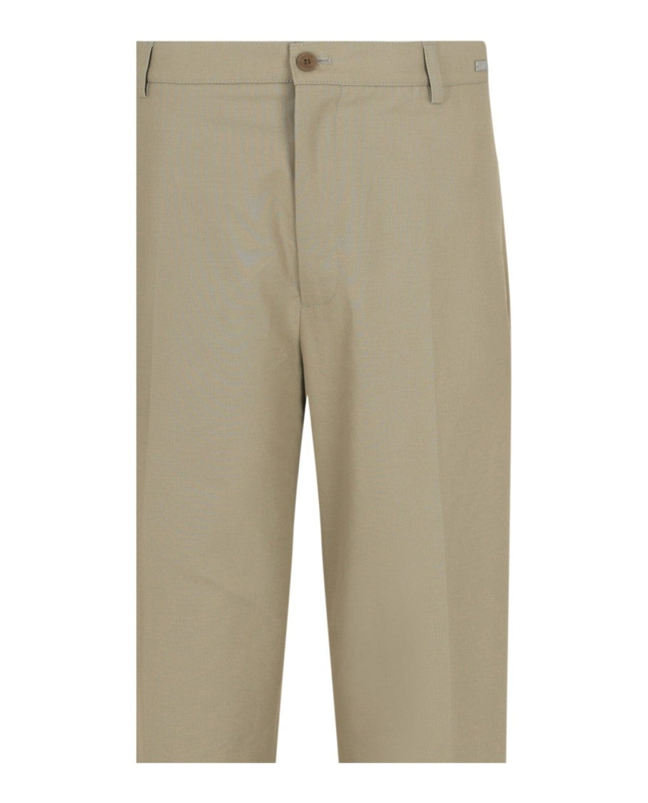 Ferragamo Mid-Rise Chino Pants With Straight Leg And Pocket Details