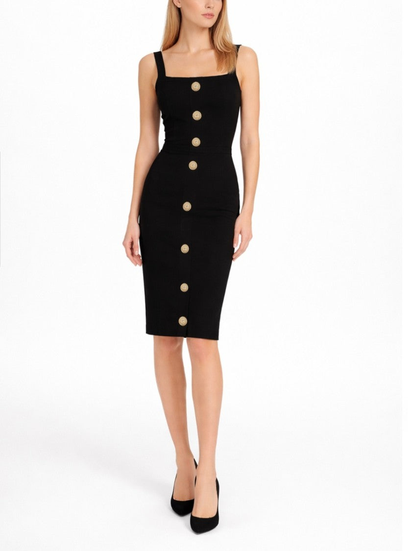 Balmain Fitted Row Jewel Buttons Mini Skirt