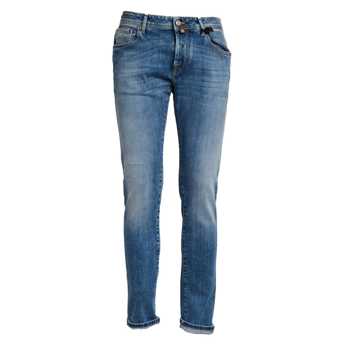 Jacob Cohen Super Slim Fit Jeans With Five Pockets And Contrast Stitching