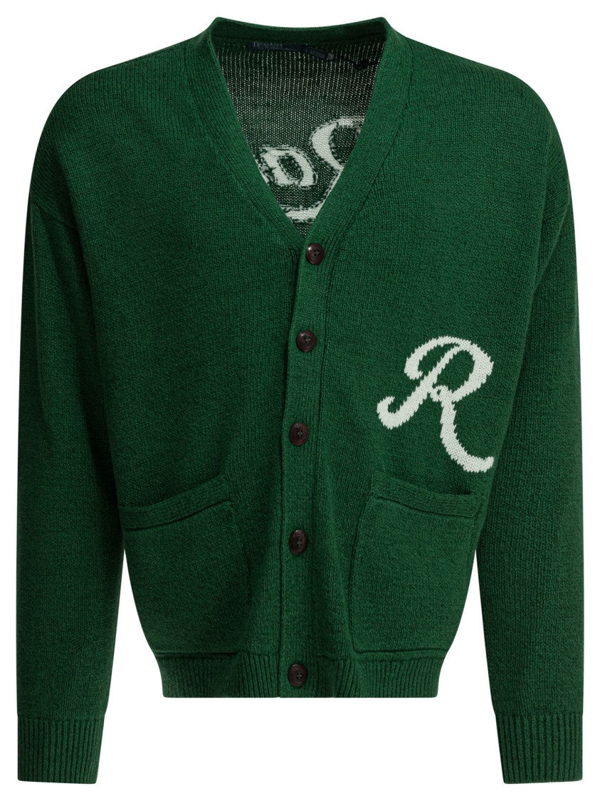 Polo Ralph Lauren Deep Green Cardigan With V-Neckline And Signature Details