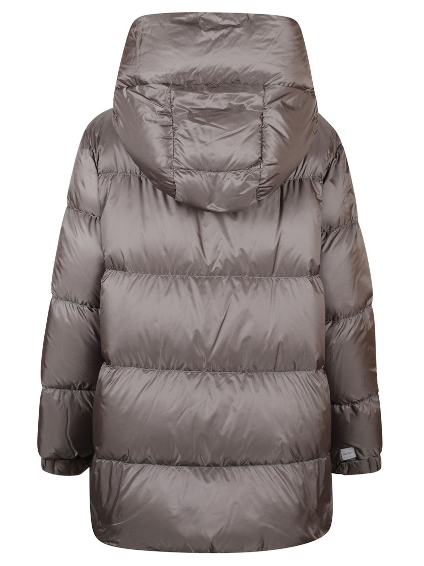 Max Mara Quilted Down Coat With Hood And Front Zipper Closure