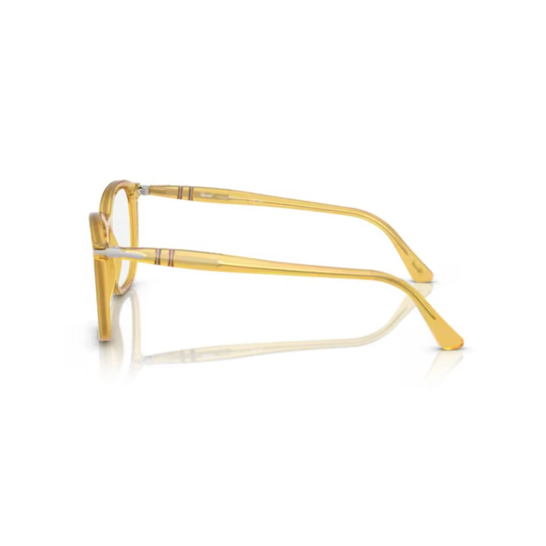 Persol Yellow 0Po3355v Translucent Acetate Square Eyeglasses