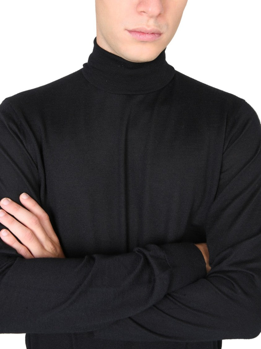 Dolce & Gabbana Black Turtleneck Sweater In 100% Wool