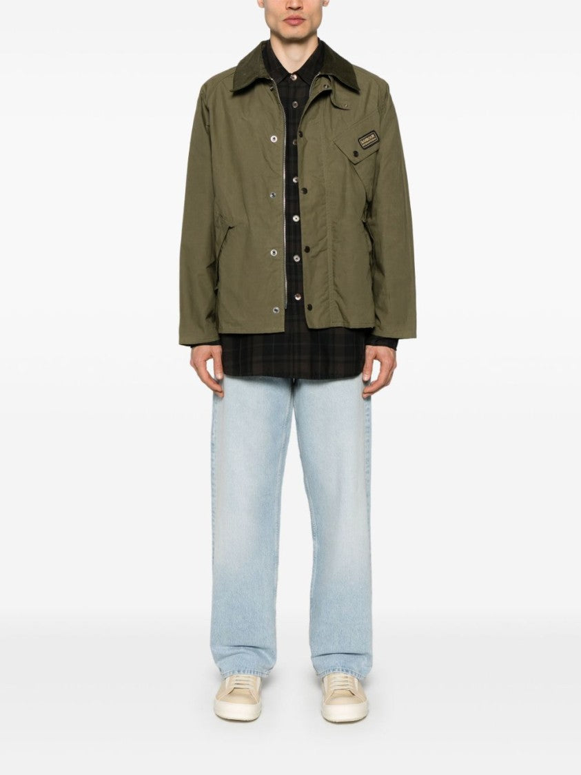 Barbour Ivy Green Jacket With Press-Stud Fastening