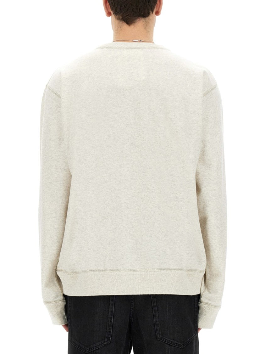 Isabel Marant Light Beige Sweatshirt With Bold Graphic Logo