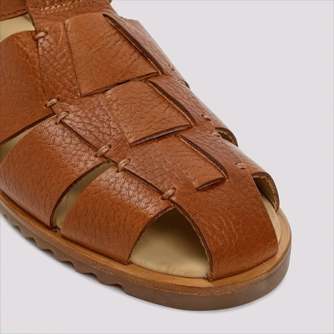 Paraboot Fisherman Sandal With Textured Leather Straps