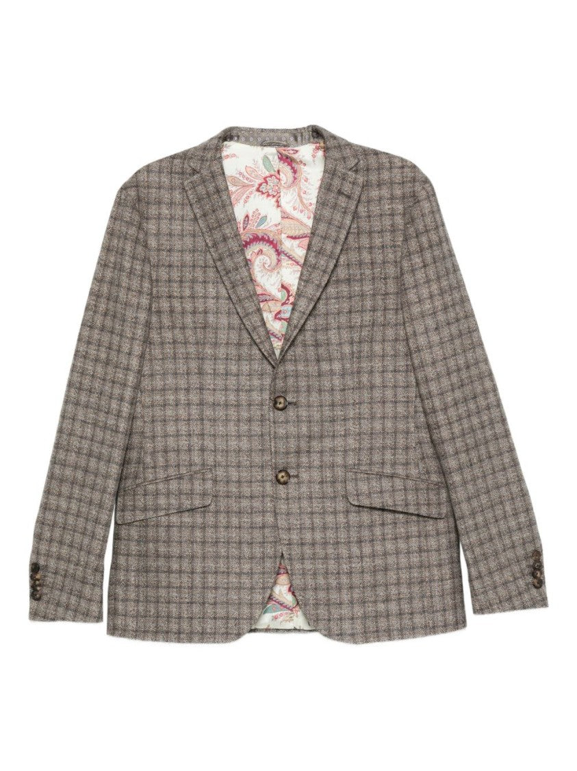 Etro Long-Sleeved Checked Blazer