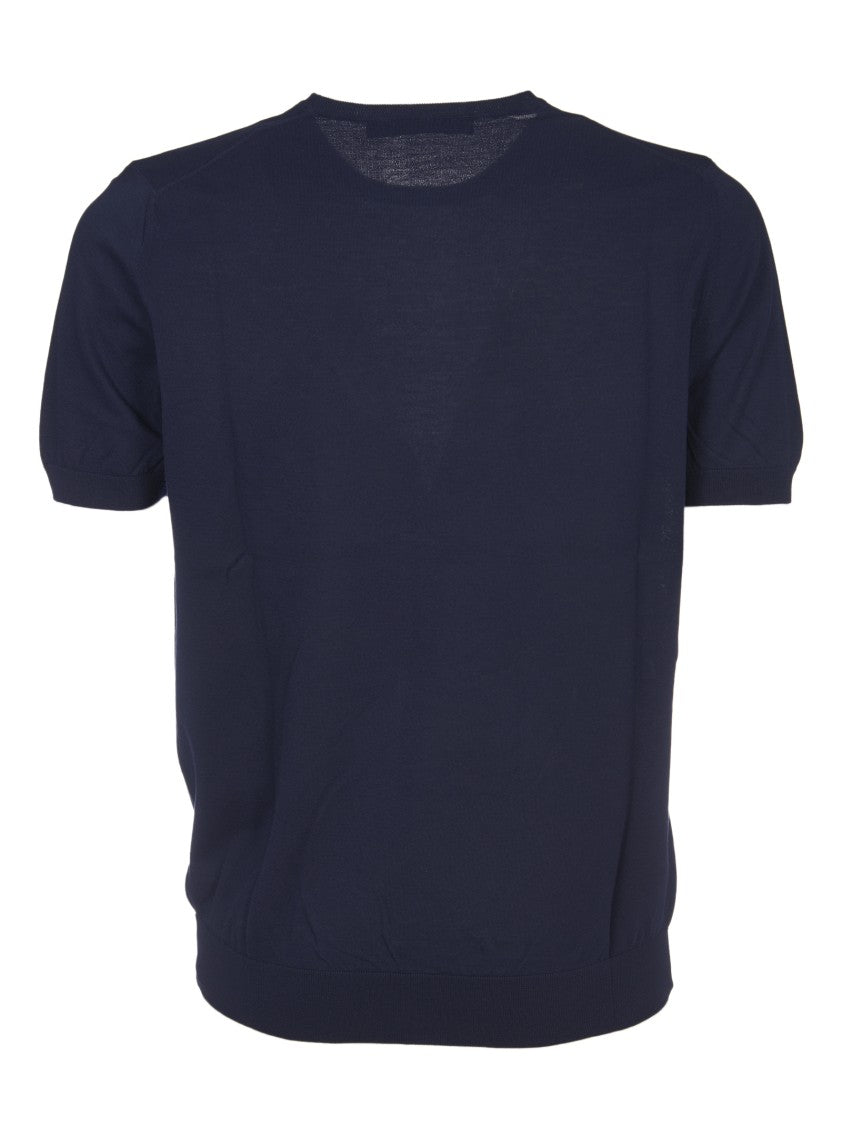 Tagliatore Blue Crewneck T-Shirt