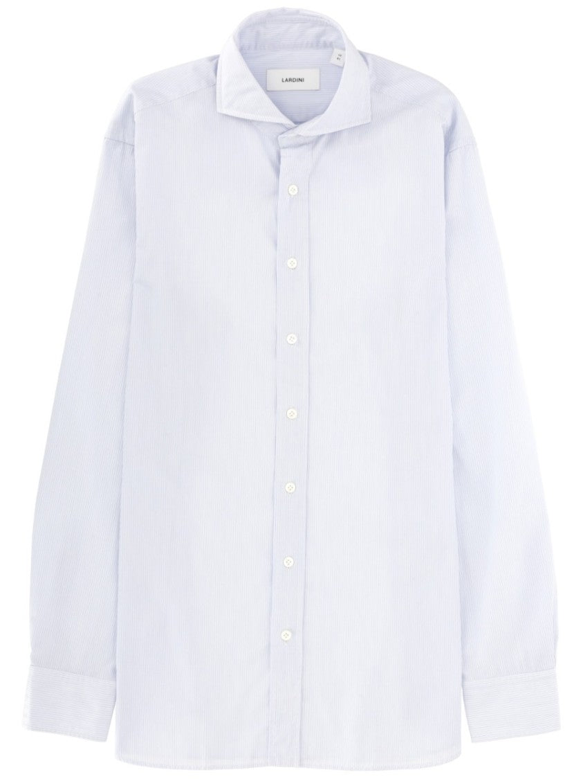 Lardini White Cotton Pointed Collar Shirt