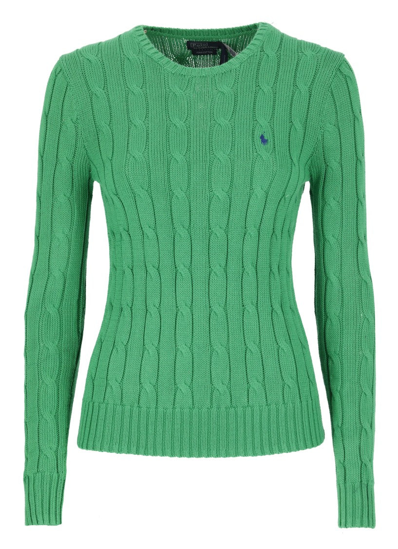 Polo Ralph Lauren Green Cotton Sweater With Pony