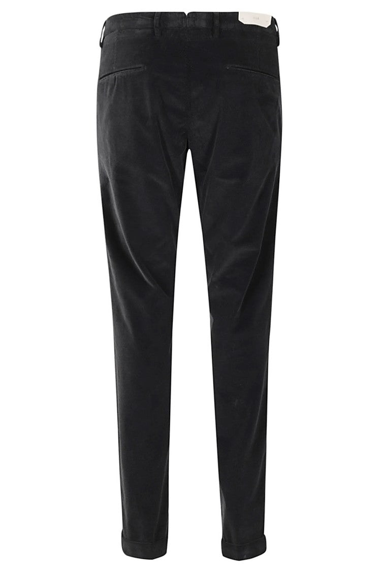 Briglia Anthracite Corduroy Trousers With Turn-Up Hem