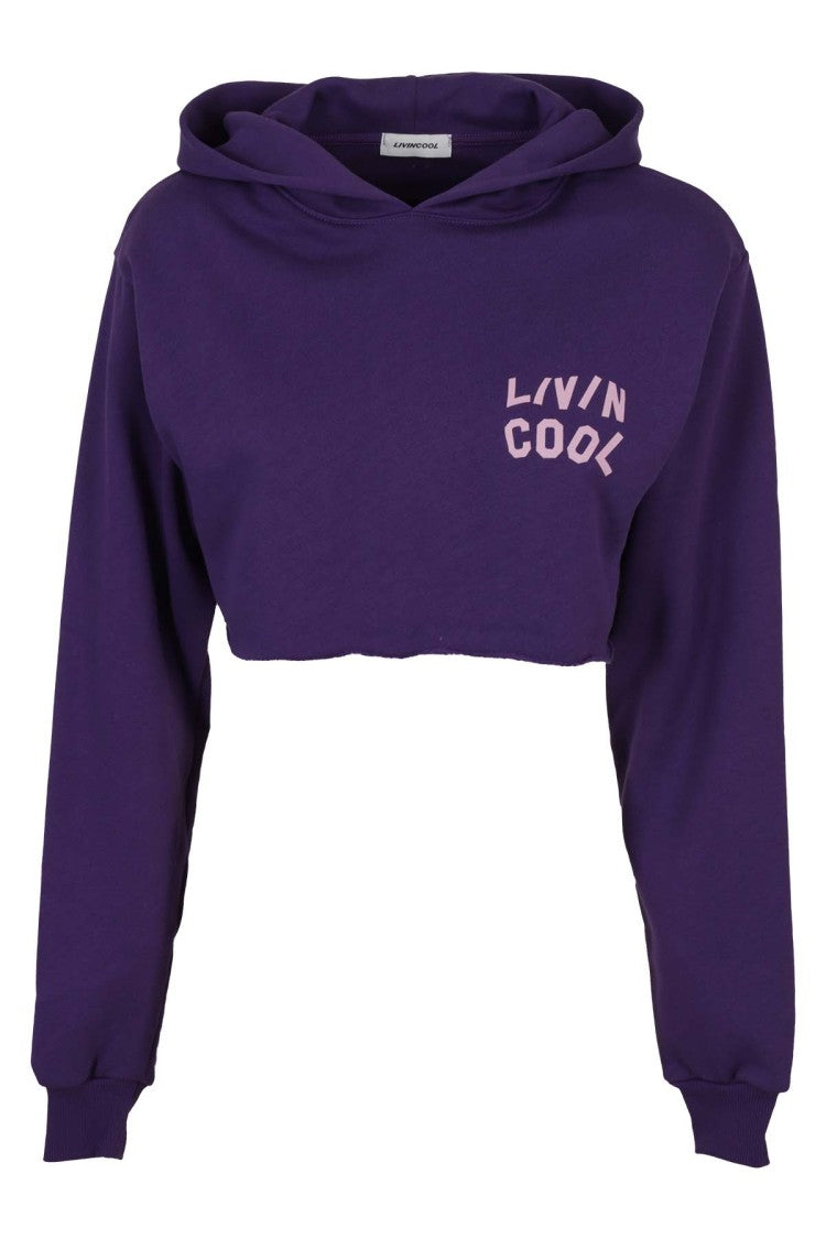 Livin Cool Orchid Purple Cropped Hoodie