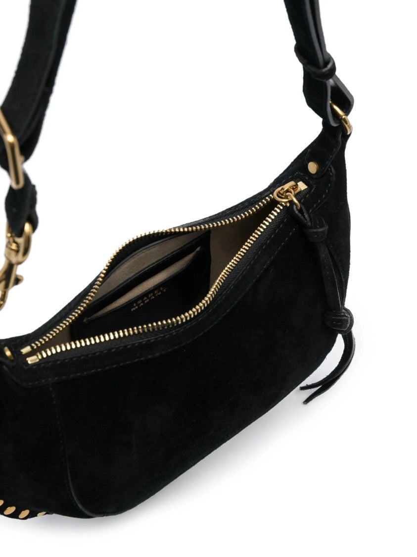 Isabel Marant Crescent-Shaped Shoulder Bag In Soft Calf Velvet Leather