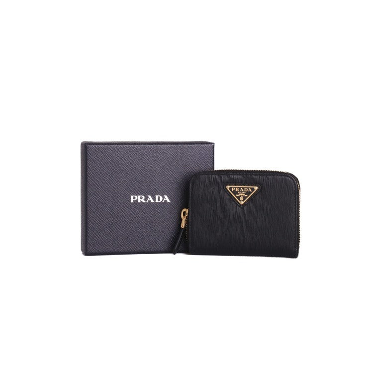 Prada Textured Black Calf Leather Wallet