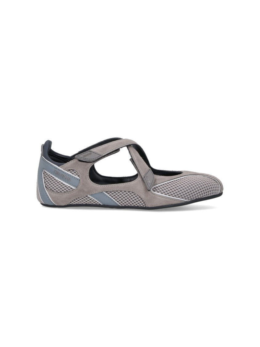 The Attico "Floor 01" Flat Ballerinas – Grey