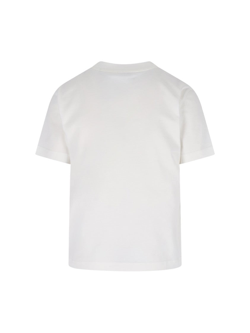 Burberry Logo T-Shirt In White Cotton, Crew Neck
