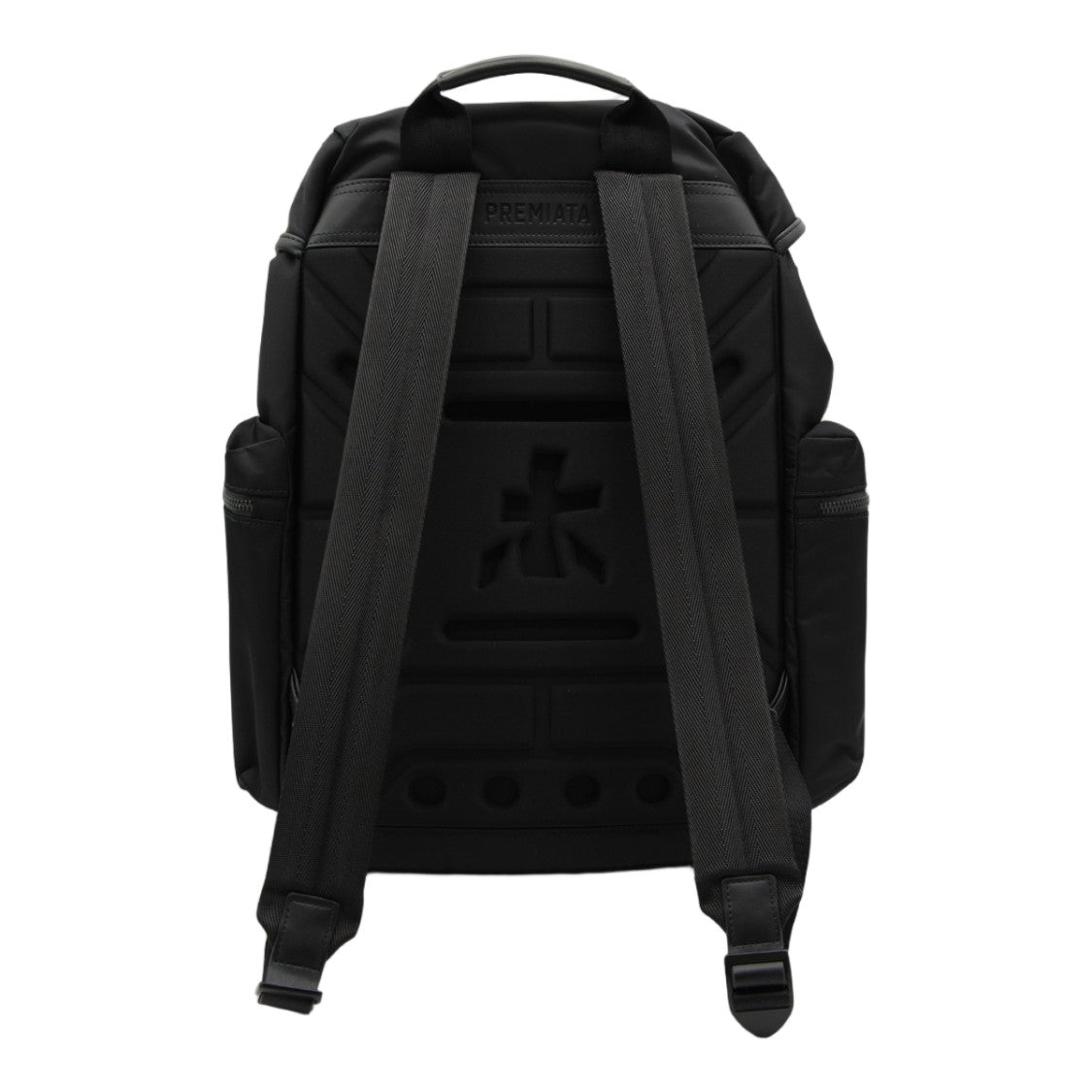 Premiata Structured Black Backpack With Versatile Carrying Options