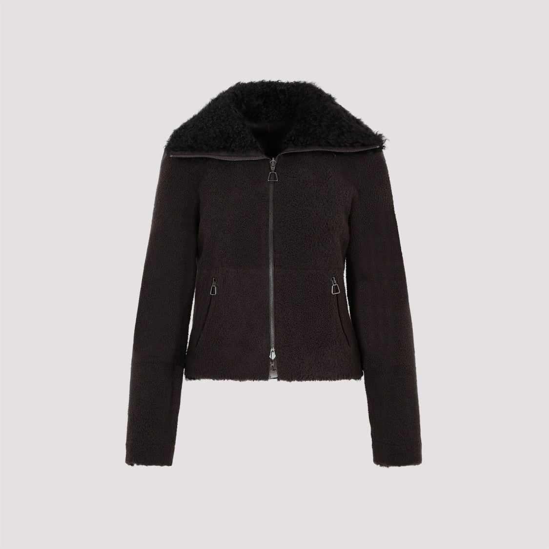 Akris Mocca Lamb Leather Jacket