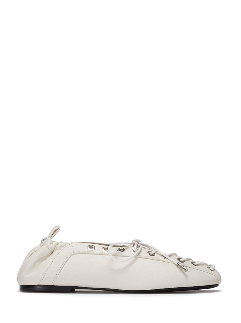 Ganni Eyelets Lace Up Ballerina