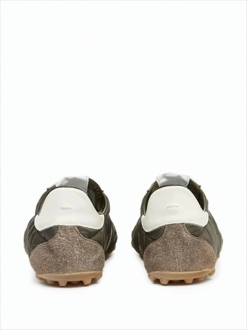 Maison Margiela Quilted Polyester And Suede Sneakers With Textured Sole