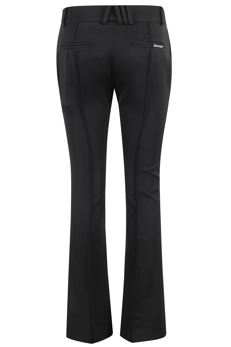 The Attico Tailored Black Wool Pants With Concealed Closure