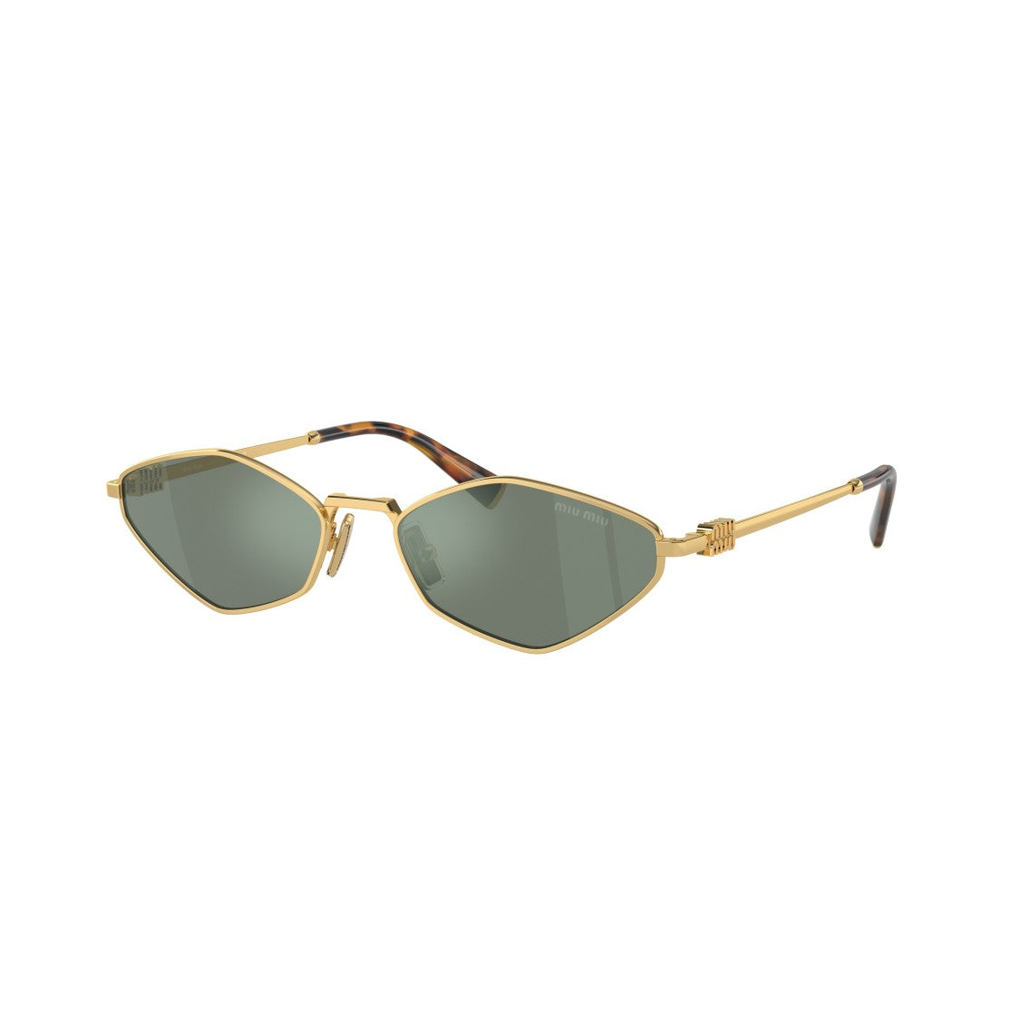 Miu Miu 0Mu 56Zs Geometric Gold-Tone Metal Sunglasses