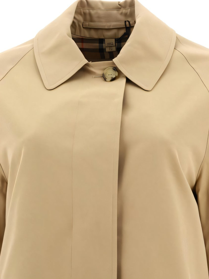Burberry Straight Silhouette Cotton Coat With Classic Collar